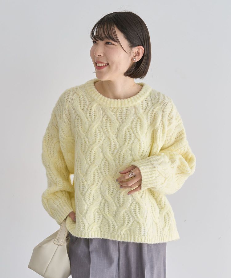 Green Parks「ふわふわケーブルニットプルオーバー」|ニット・セーター|