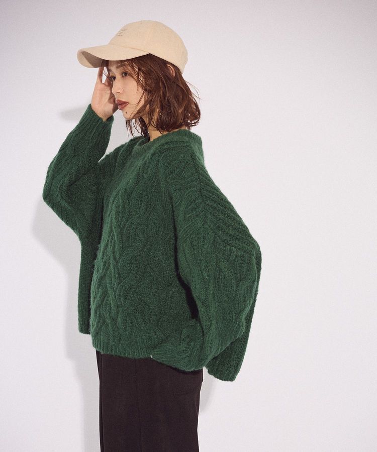 Green Parks「ふわふわケーブルニットプルオーバー」|ニット・セーター|