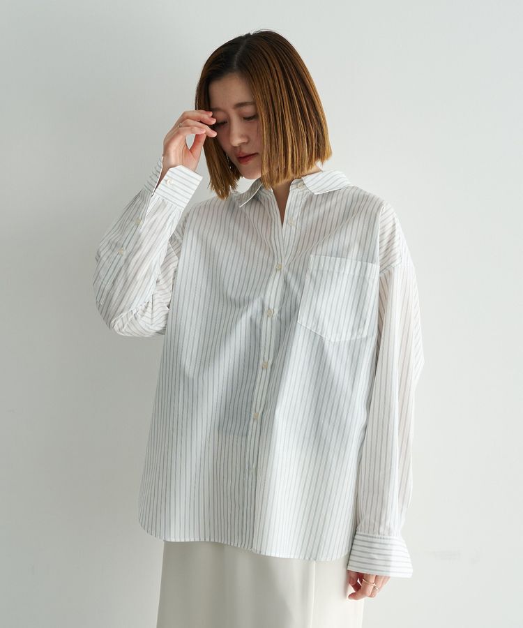 YECCA VECCA「イージーケアオーバーシャツ」|シャツ・ブラウス|Stripe