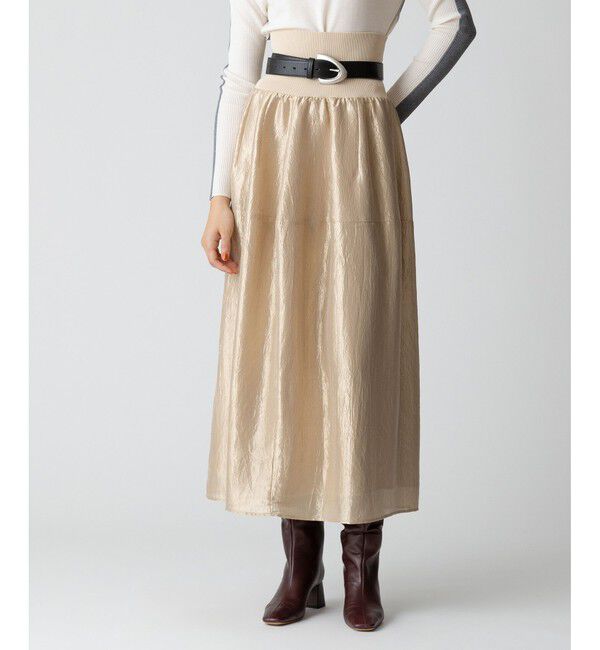 allureville「ブライトカールマイヤー2WAYスカート」|スカート|ベージュ