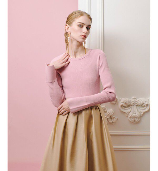 LOULOU WILLOUGHBY「【LOULOU WILLOUGHBY】2WAY RIB プルオーバー」|ニット・セーター|ピンク