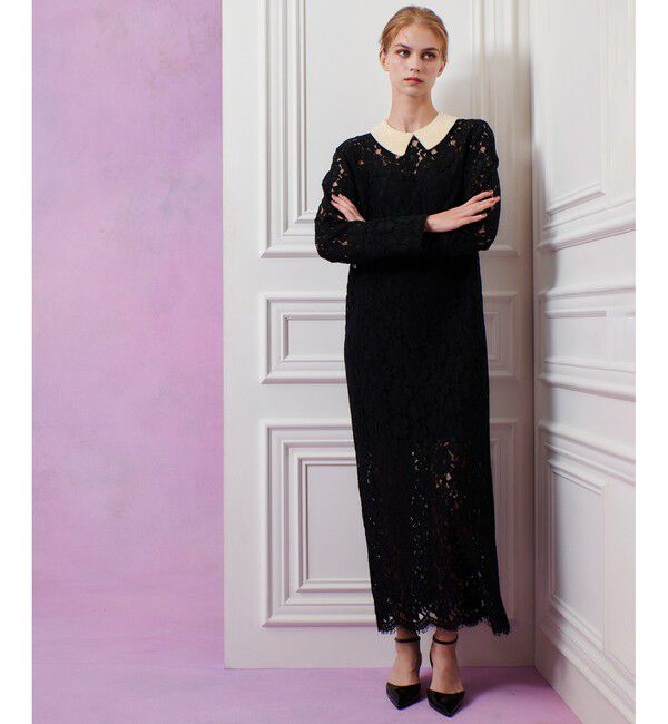 LOULOU WILLOUGHBY「【LOULOU WILLOUGHBY】パールネックレースワンピース」|ワンピース|