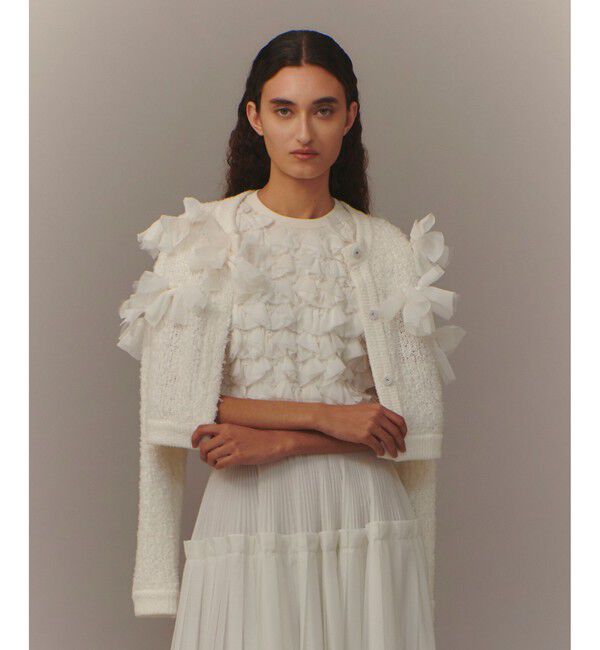 LOULOU WILLOUGHBY「【LOULOU WILLOUGHBY】ペタルパピヨンカーディガン」|カーディガン|オフホワイト