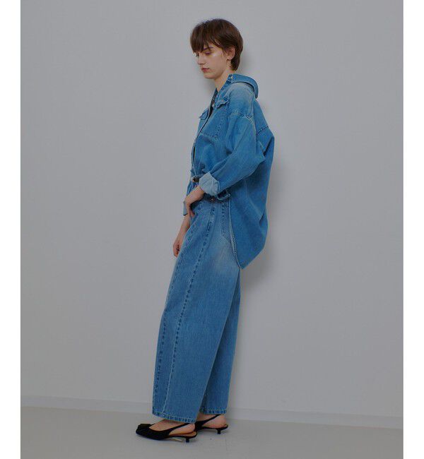 allureville「サイド切替オーバルデニムパンツ」|チノ|