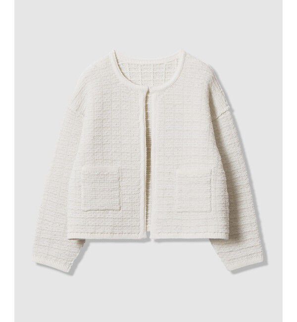 allureville「リバーシブルツィードカーディガン」|カーディガン|アイボリー