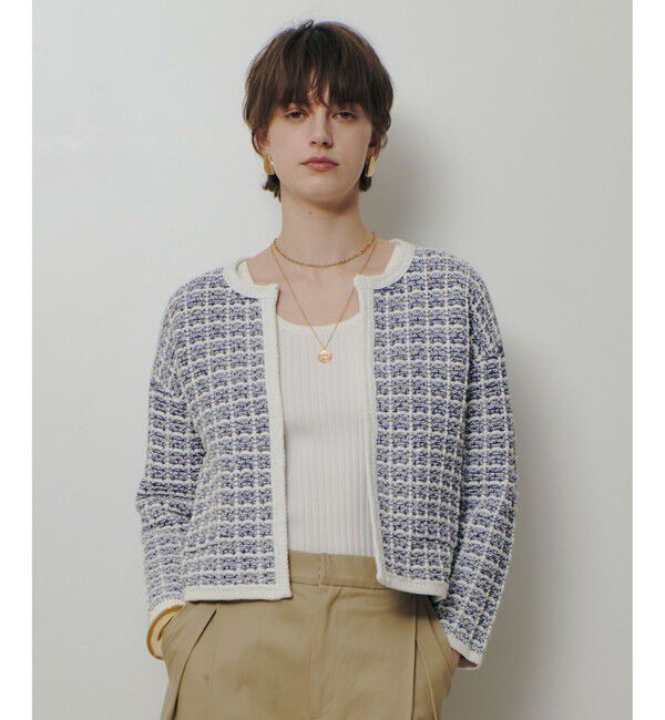 allureville「リバーシブルツィードカーディガン」|カーディガン|