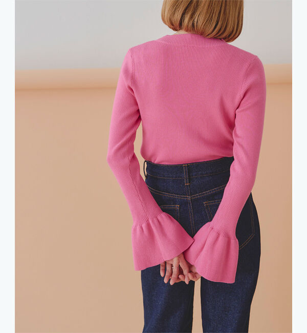 titivate「クルーネックベルスリーブニット」|ニット・セーター|