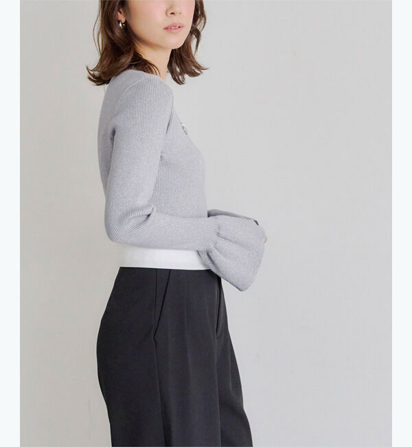 titivate「クルーネックベルスリーブニット」|ニット・セーター|