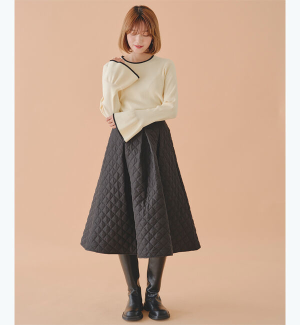 titivate「クルーネックベルスリーブニット」|ニット・セーター|