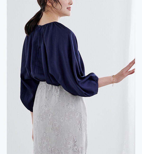 ur's「サテンギャザーブラウス」|シャツ・ブラウス|