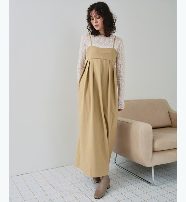 titivate「コクーンシルエットキャミソールワンピース」|ワンピース|ベージュ