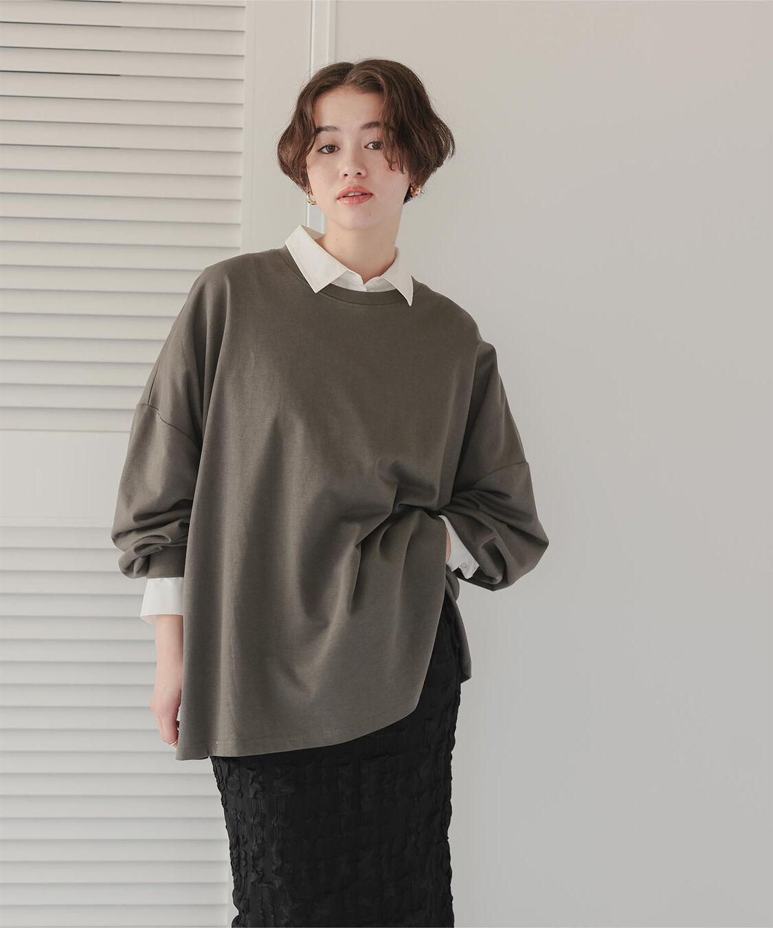 titivate「ルーズシルエットカットソープルオーバー」|Tシャツ・カットソー|チャコール