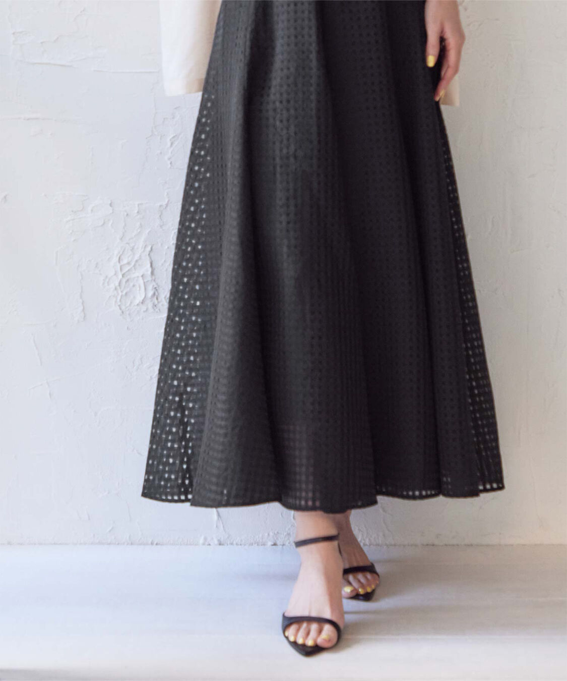 ur's「シアーギンガムチェックフレアスカート」|スカート|