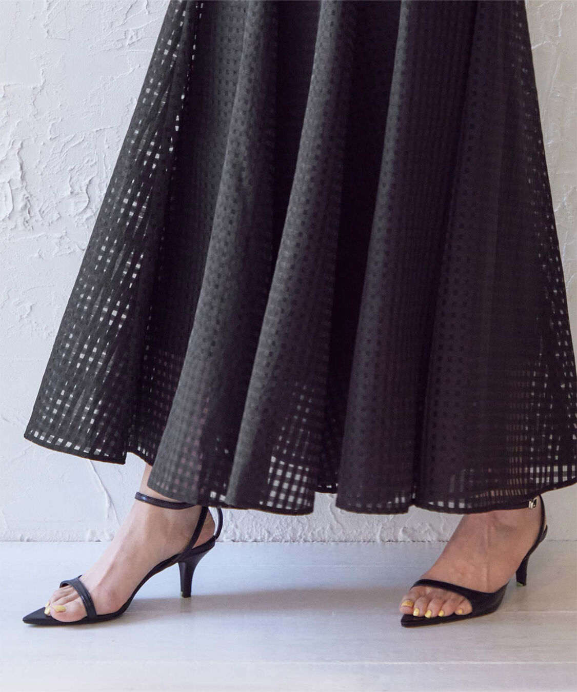 ur's「シアーギンガムチェックフレアスカート」|スカート|