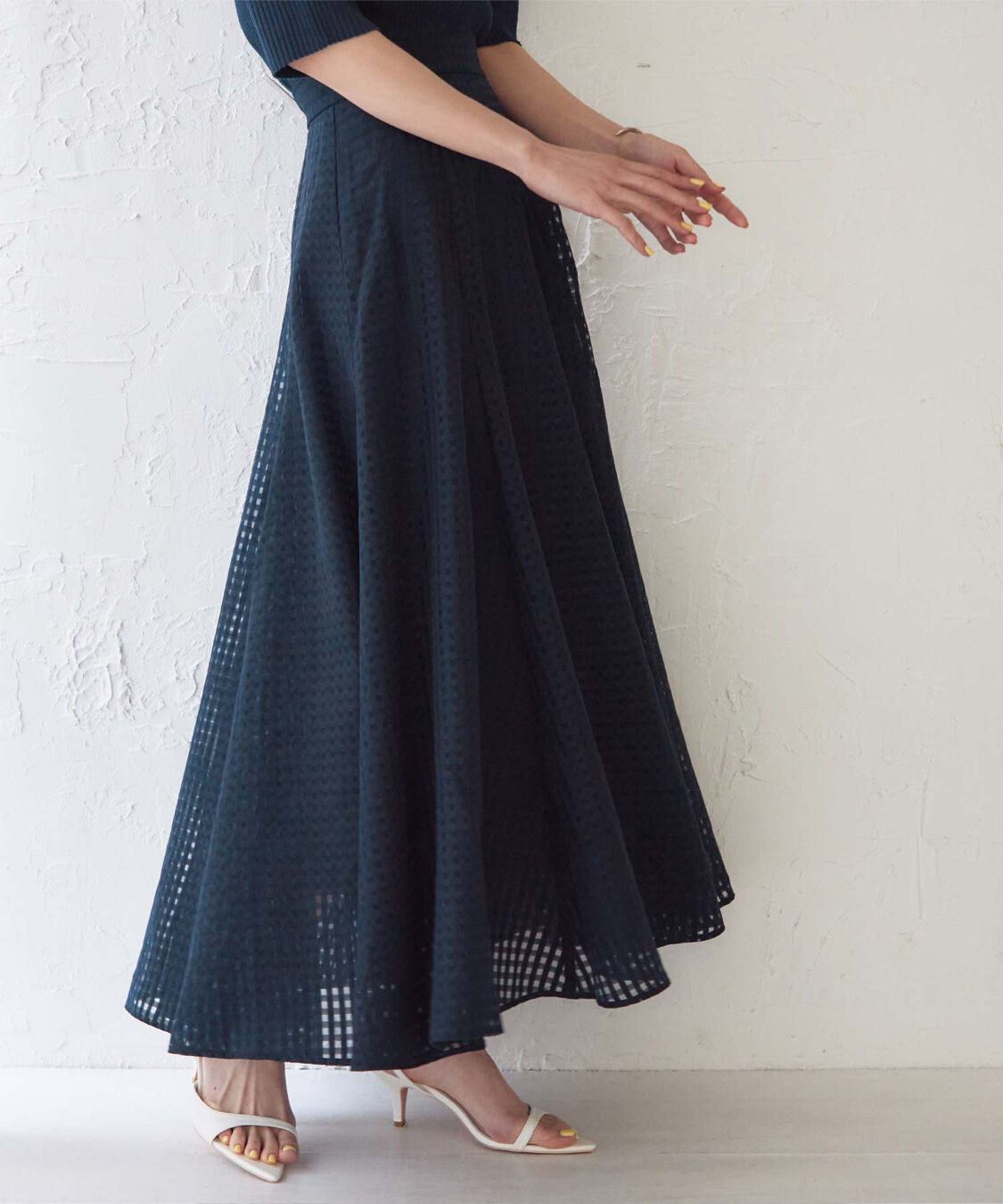 ur's「シアーギンガムチェックフレアスカート」|スカート|