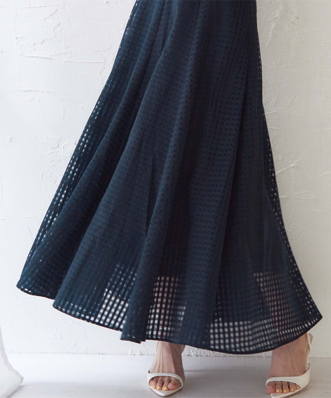 ur's「シアーギンガムチェックフレアスカート」|スカート|