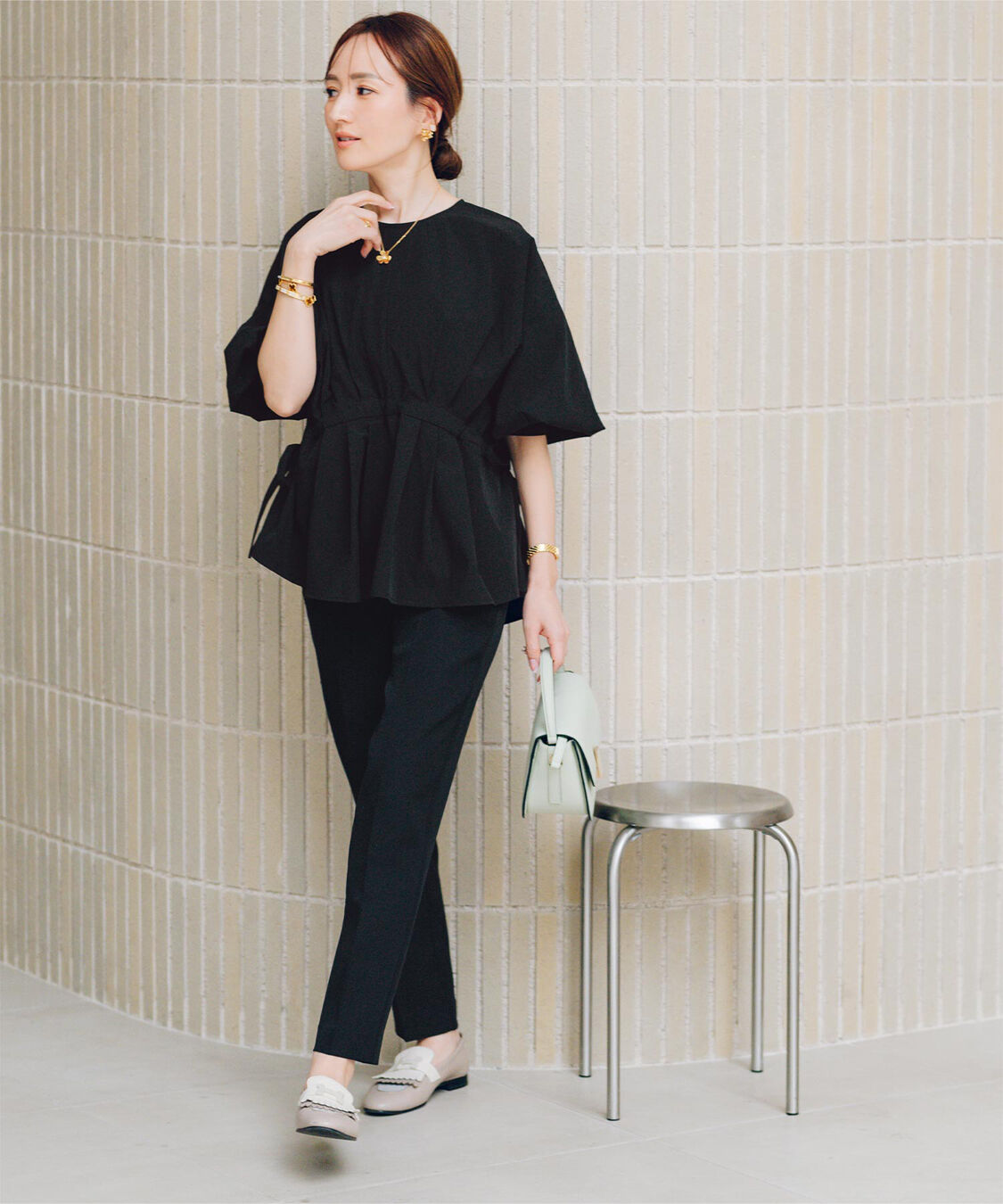 ur's「【星玲奈さんコラボアイテム】ハイウエストスリムパンツ」|スラックス|