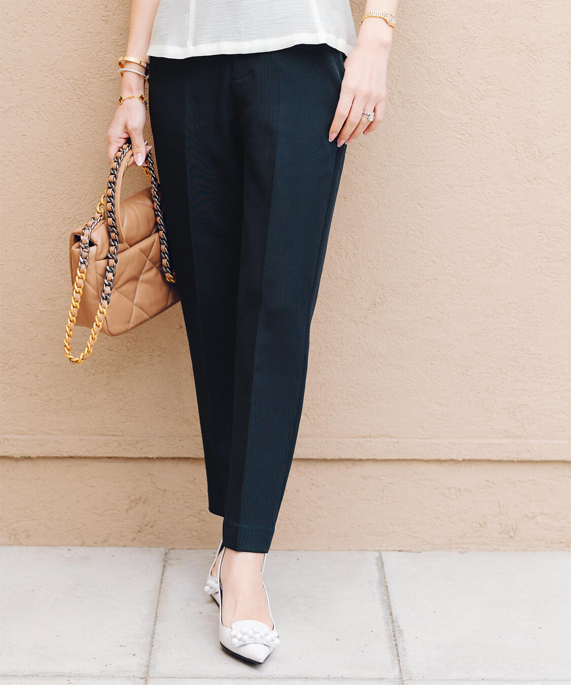 ur's「【星玲奈さんコラボアイテム】ハイウエストスリムパンツ」|スラックス|