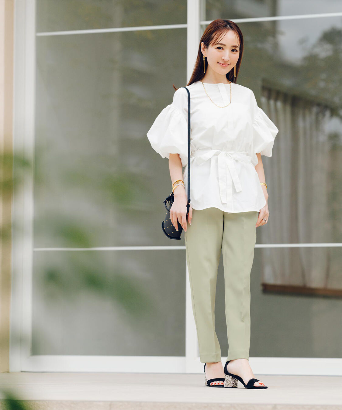 ur's「【星玲奈さんコラボアイテム】ハイウエストスリムパンツ」|スラックス|