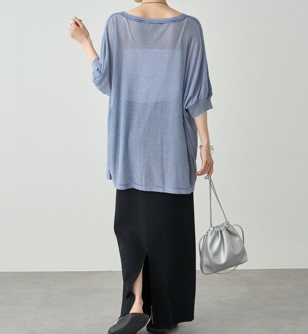  「ミジンボーダー袖口リブTシャツ」|Tシャツ・カットソー|