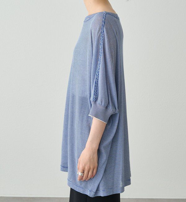  「ミジンボーダー袖口リブTシャツ」|Tシャツ・カットソー|