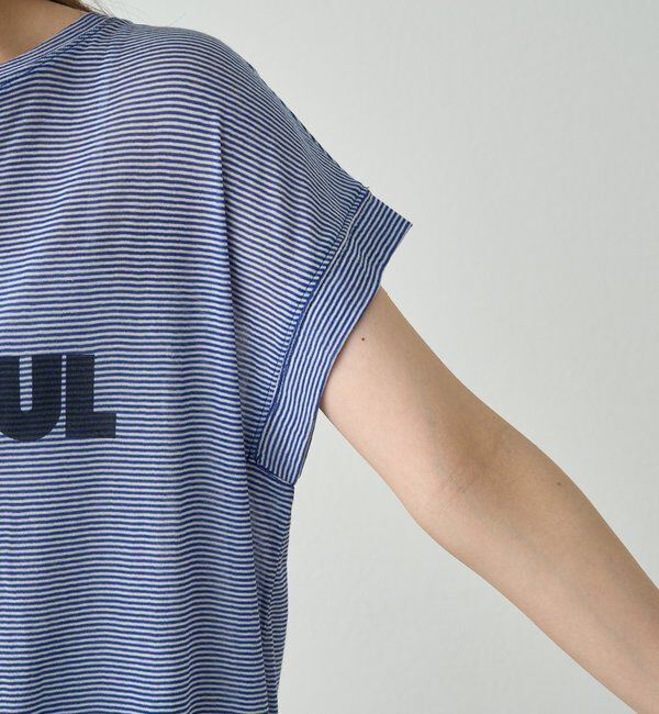  「ミジンボーダーロゴプリントTシャツ」|Tシャツ・カットソー|