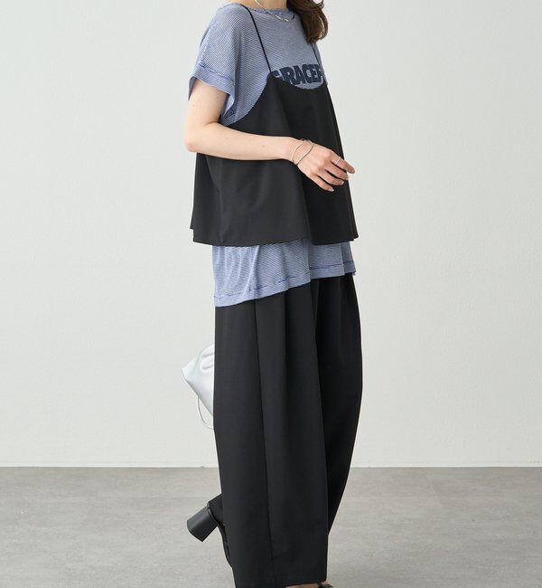  「ミジンボーダーロゴプリントTシャツ」|Tシャツ・カットソー|