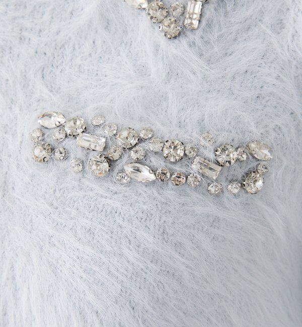  「ビジュー付フェザーニットセットアップ」|ワンピース|