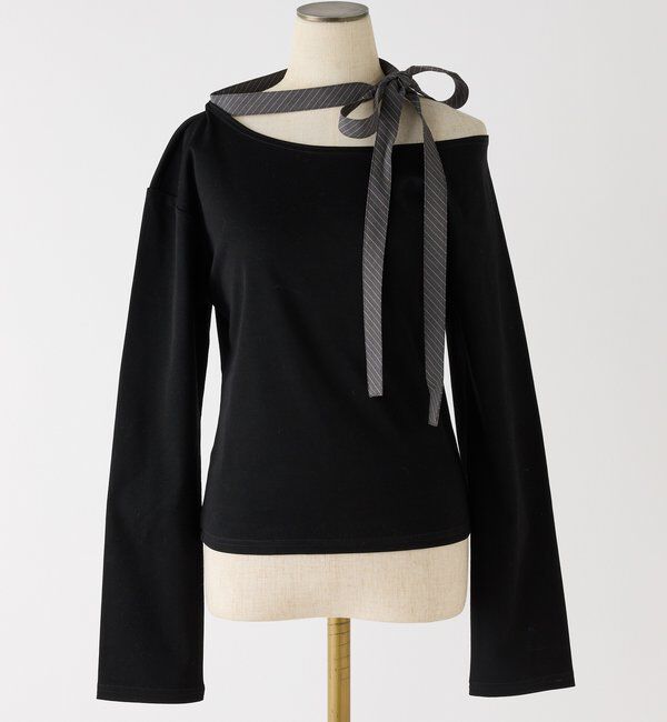  「リボンタイ／ワンショルカットトップス」|プルオーバー|