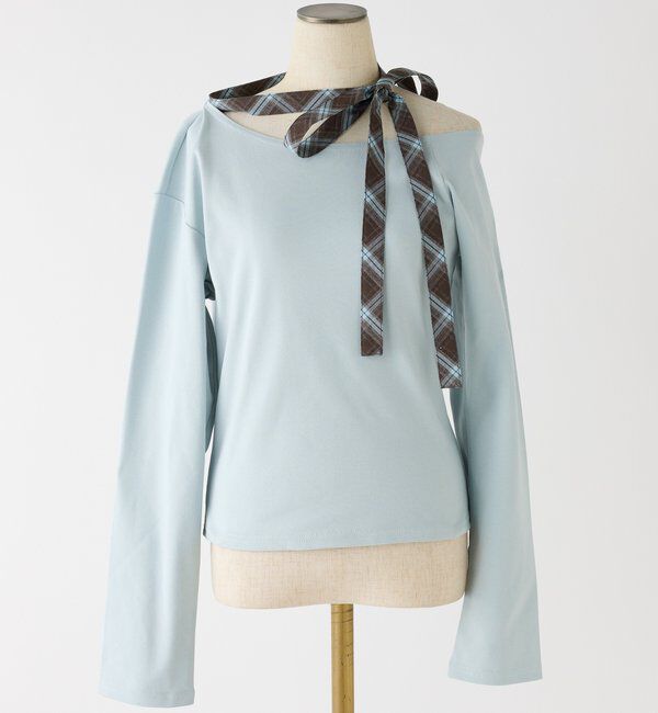  「リボンタイ／ワンショルカットトップス」|プルオーバー|