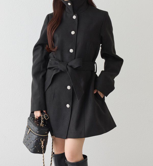  「【SＭサイズあり】リボン取り外し可能ミドルコート」|その他|