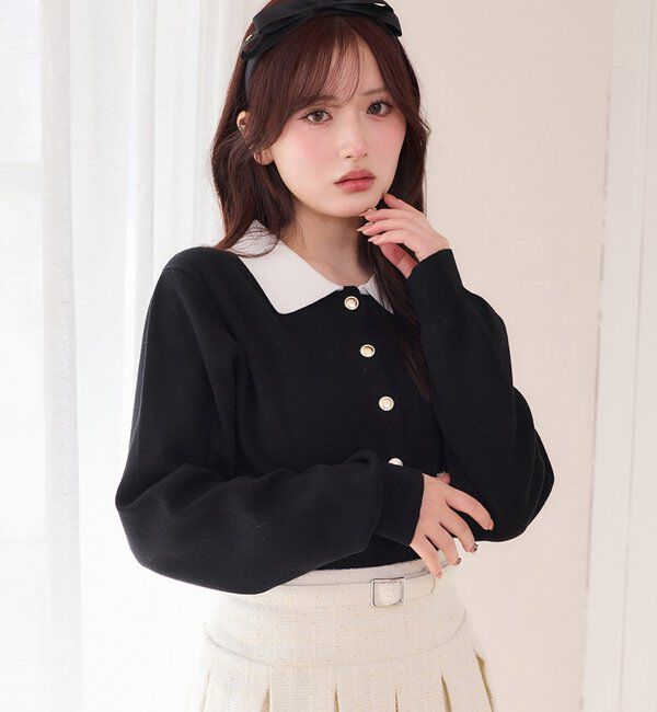  「配色襟付きニット」|ニット・セーター|