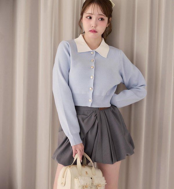  「配色襟付きニット」|ニット・セーター|