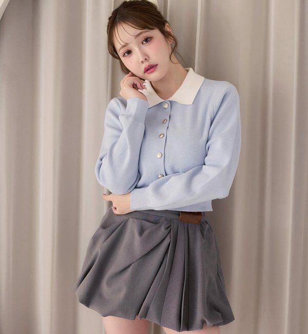  「配色襟付きニット」|ニット・セーター|