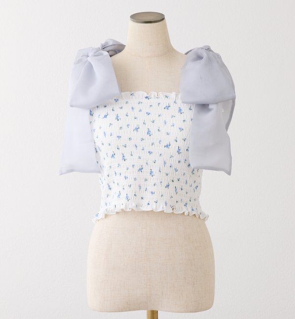  「肩リボン取り外し可能カップ付きシャーリングインナー」|プルオーバー|