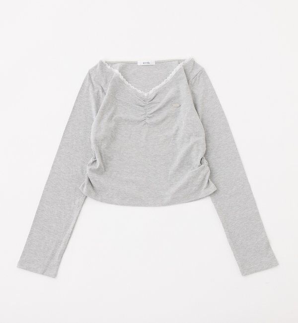  「プレート付きフロントギャザートップ」|プルオーバー|