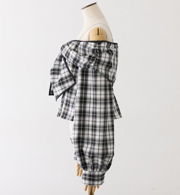  「肩ビジューリボンオフショルブラウス」|シャツ・ブラウス|