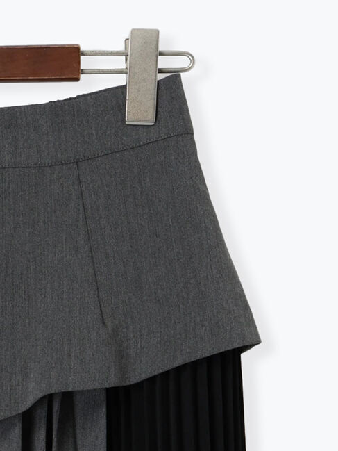 Te chichi「アシンメトリープリーツコンビスカート」|スカート|
