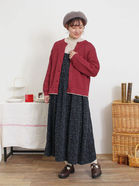 Samansa Mos2「ラーベン編み前後2WAYニット」|カーディガン|