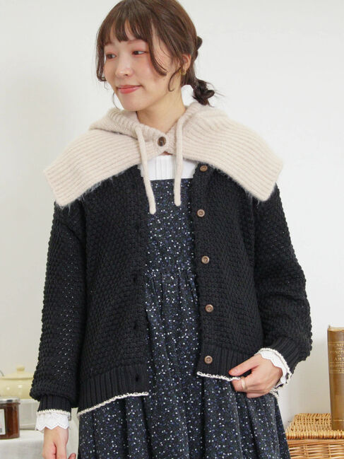 Samansa Mos2「ラーベン編み前後2WAYニット」|カーディガン|