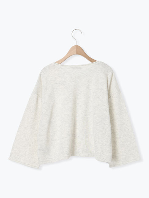 Samansa Mos2「インレイ裏毛カットオフロゴ刺繍カットソー」|Tシャツ・カットソー|