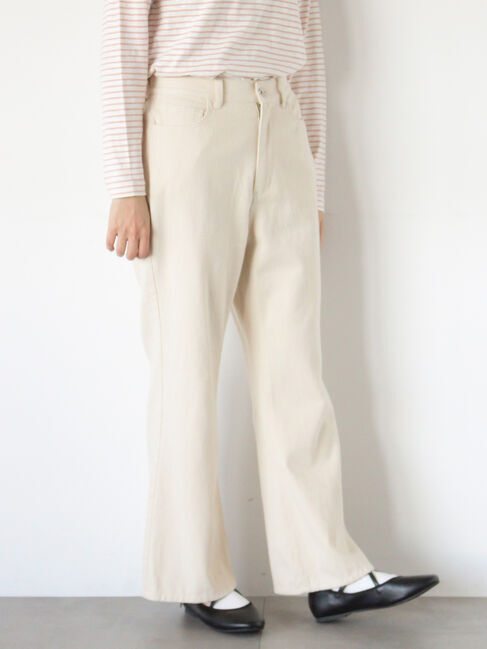 Samansa Mos2「【オーガニックコットン】デニムフレアパンツ」|その他|