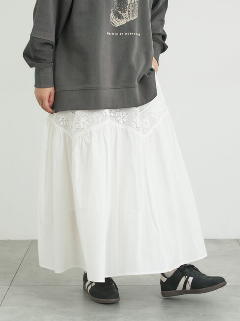 Samansa Mos2「柄アソートティアードレーススカート」|スカート|