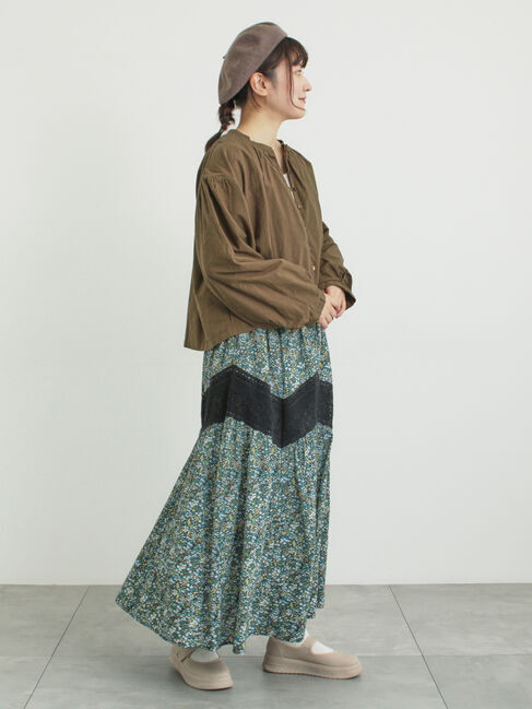 Samansa Mos2「柄アソートティアードレーススカート」|スカート|