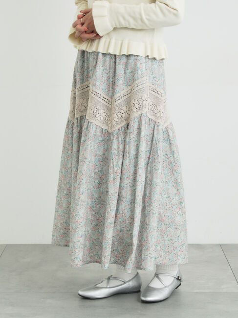 Samansa Mos2「柄アソートティアードレーススカート」|スカート|