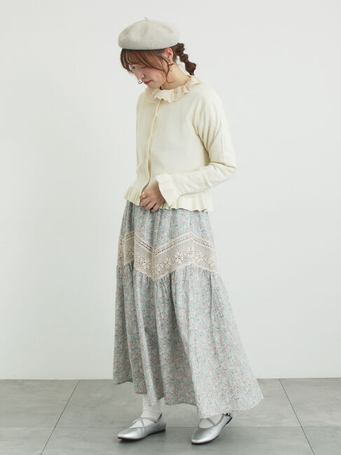 Samansa Mos2「柄アソートティアードレーススカート」|スカート|