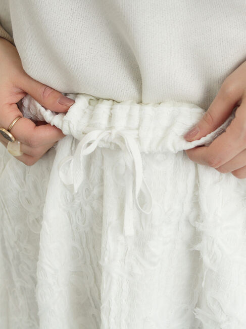 Samansa Mos2「花柄テープ刺繍フレアスカート」|スカート|