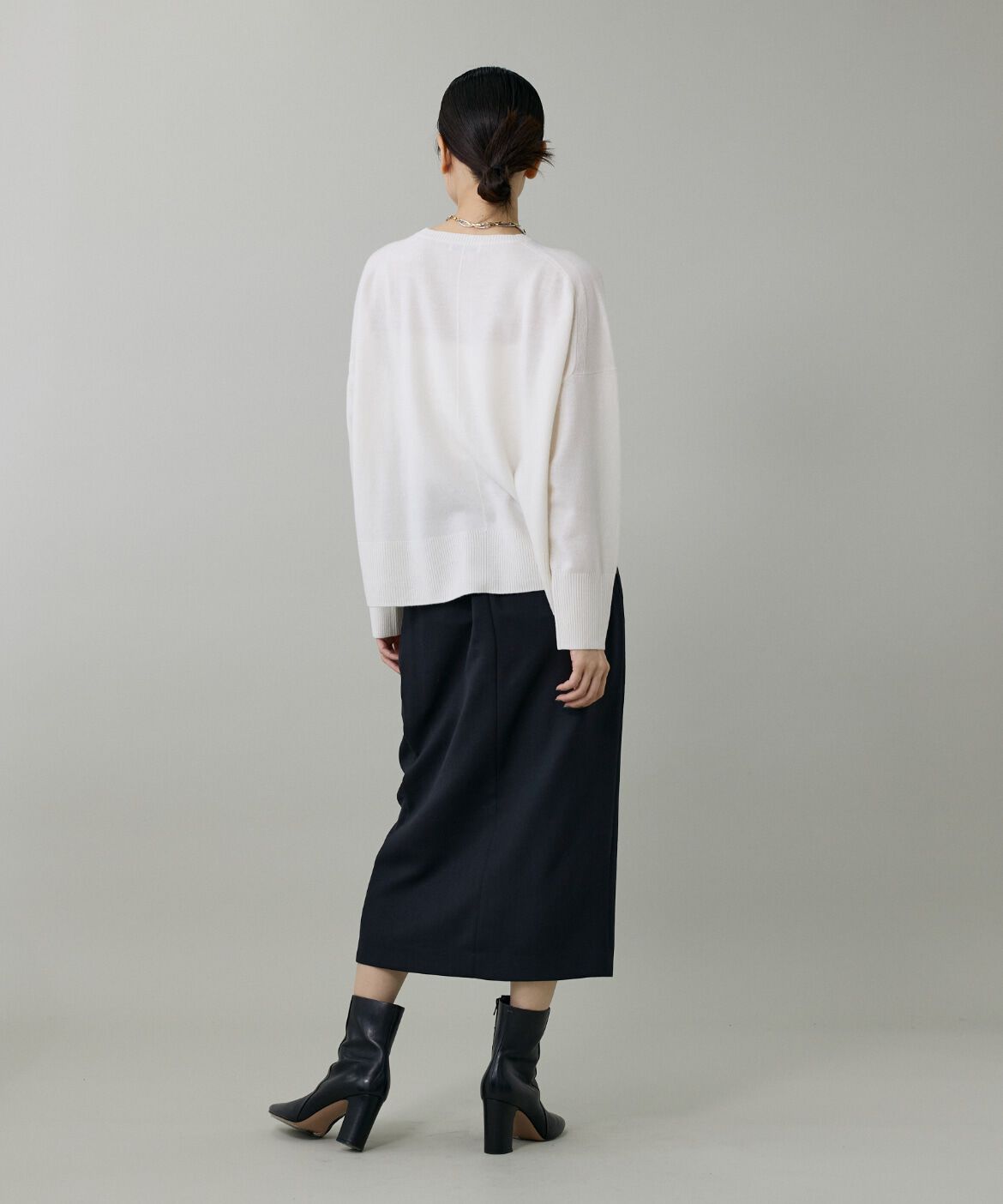 INED「《大きいサイズ》クルーネックプルオーバーニット」|ニット・セーター|