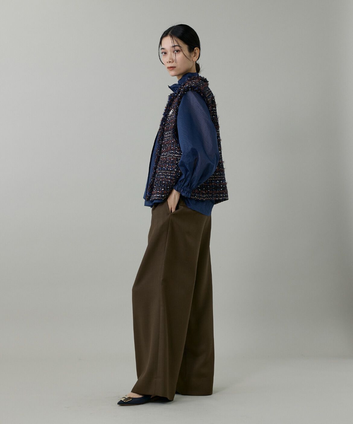 INED「ライトカルゼ ベルテッドワイドパンツ」|その他|