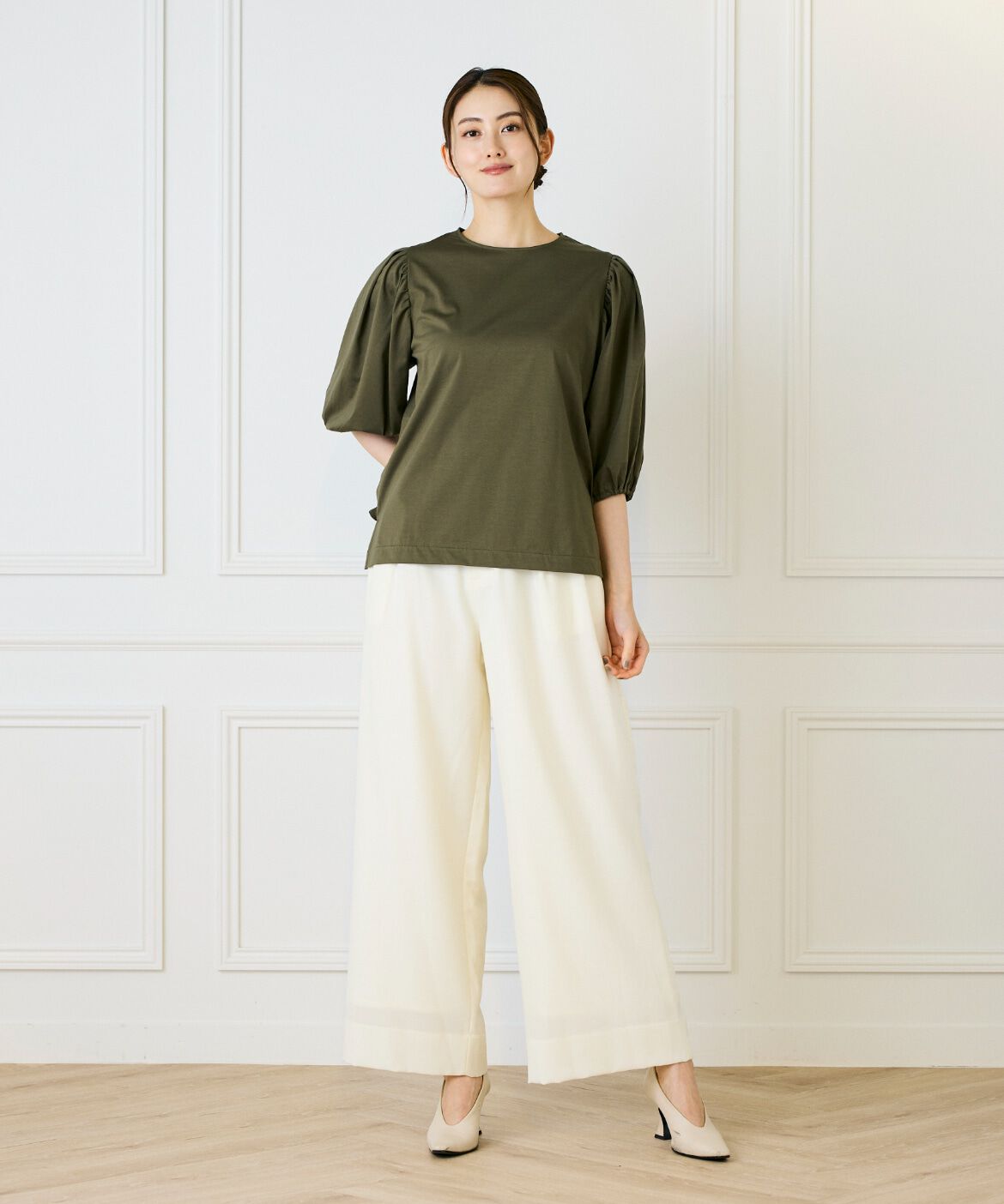 INED「ライトカルゼ ベルテッドワイドパンツ」|その他|